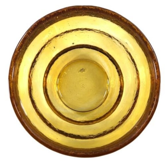 Beehive Heavy Amber Recycled Glass Bowl 6 1/2” Dia x 3 7/8-in H - Picture 3 of 8
